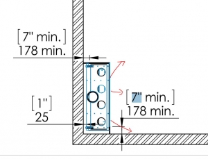 measurements of Flare frameless linear corner unit