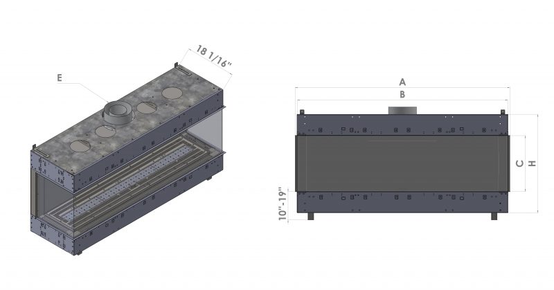 Double Corner fireplace diagram