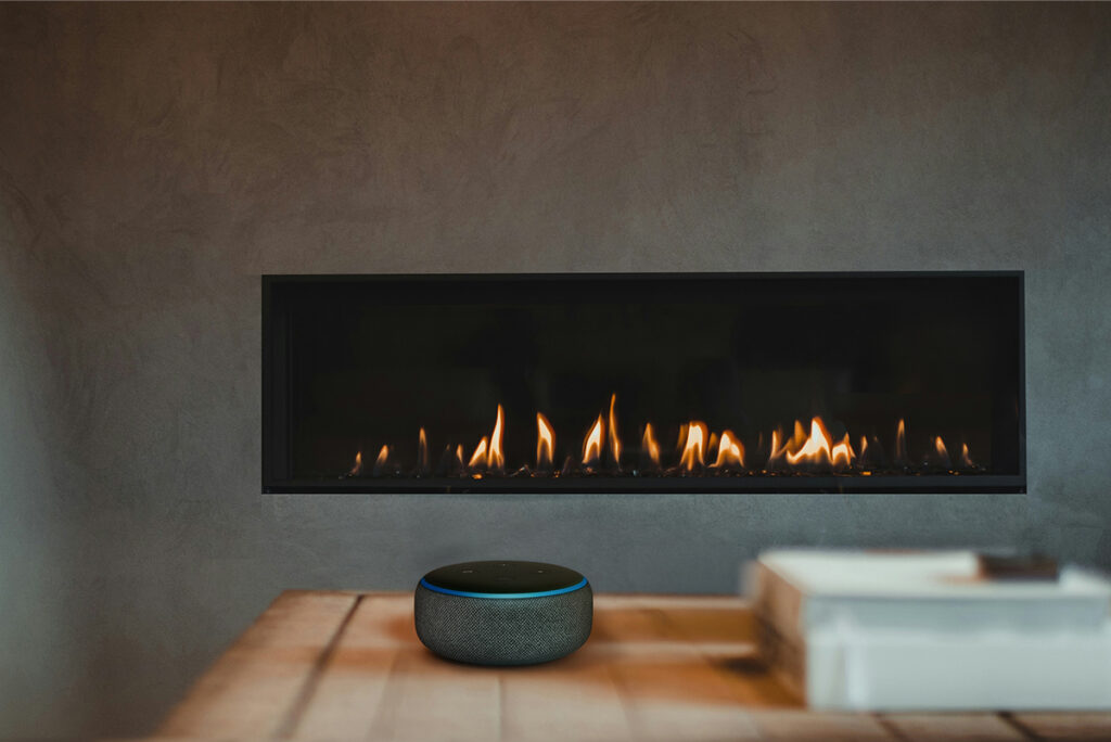 Home Automation – Banner Linear inline system fireplace for summer