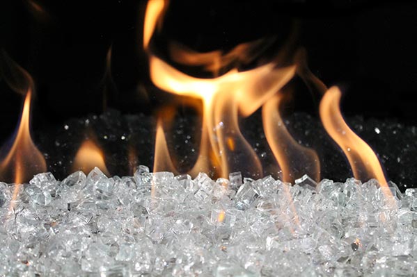 Clear Fireglass for modern fireplace