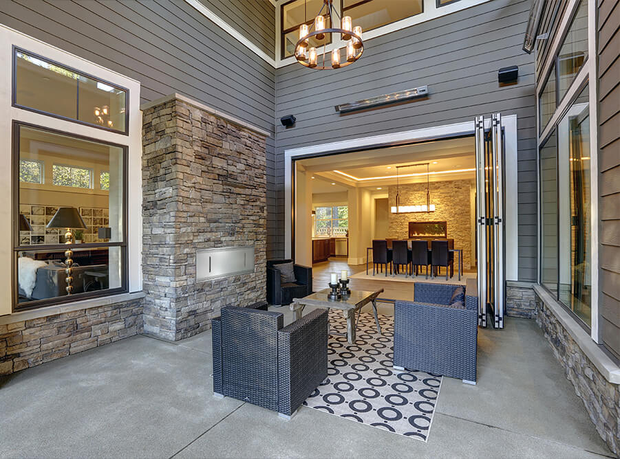 Flare VFF Series front-facing vent-free outdoor gas fireplace