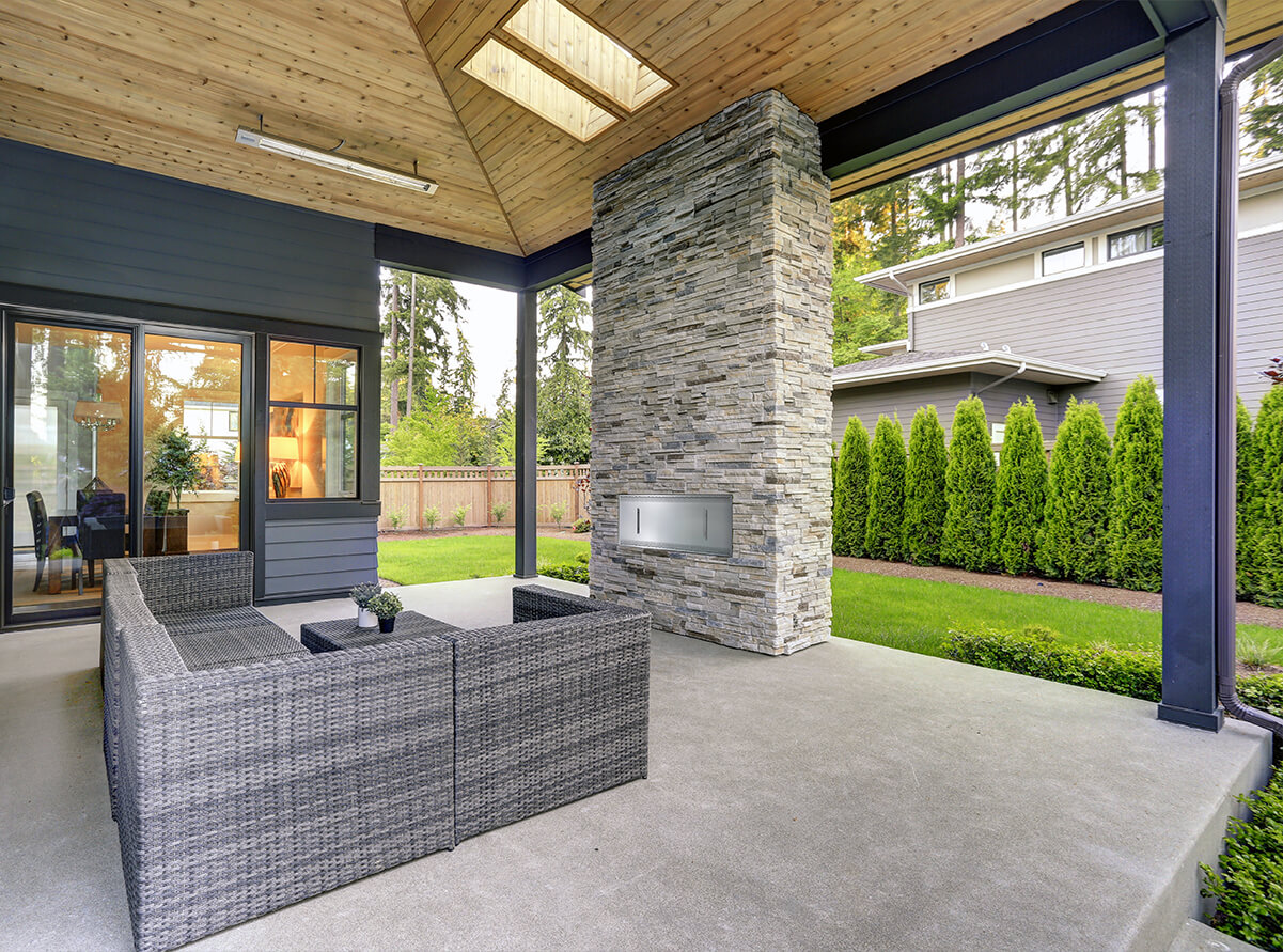 Flare VST Series see-through vent-free outdoor gas fireplace