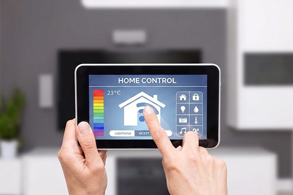 Flare fireplace connected to a home-automation system