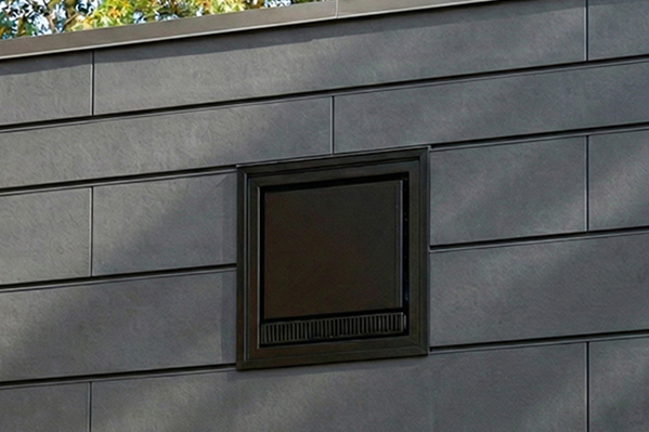 Power-vent system for a Flare gas fireplace